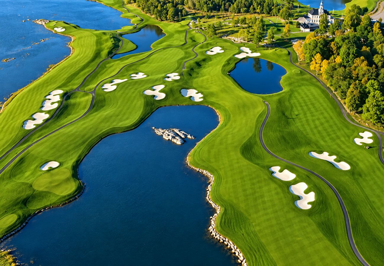 Villa i Bro -  Villa Bro Hof – Pool, bastu och golf i toppklass