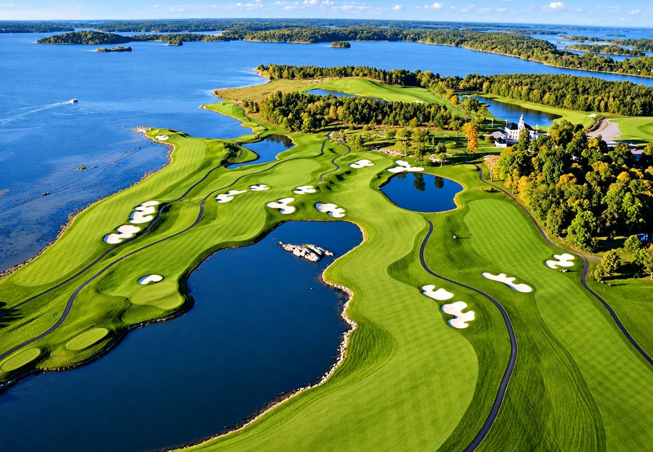 Villa i Bro -  Villa Bro Hof – Pool, bastu och golf i toppklass